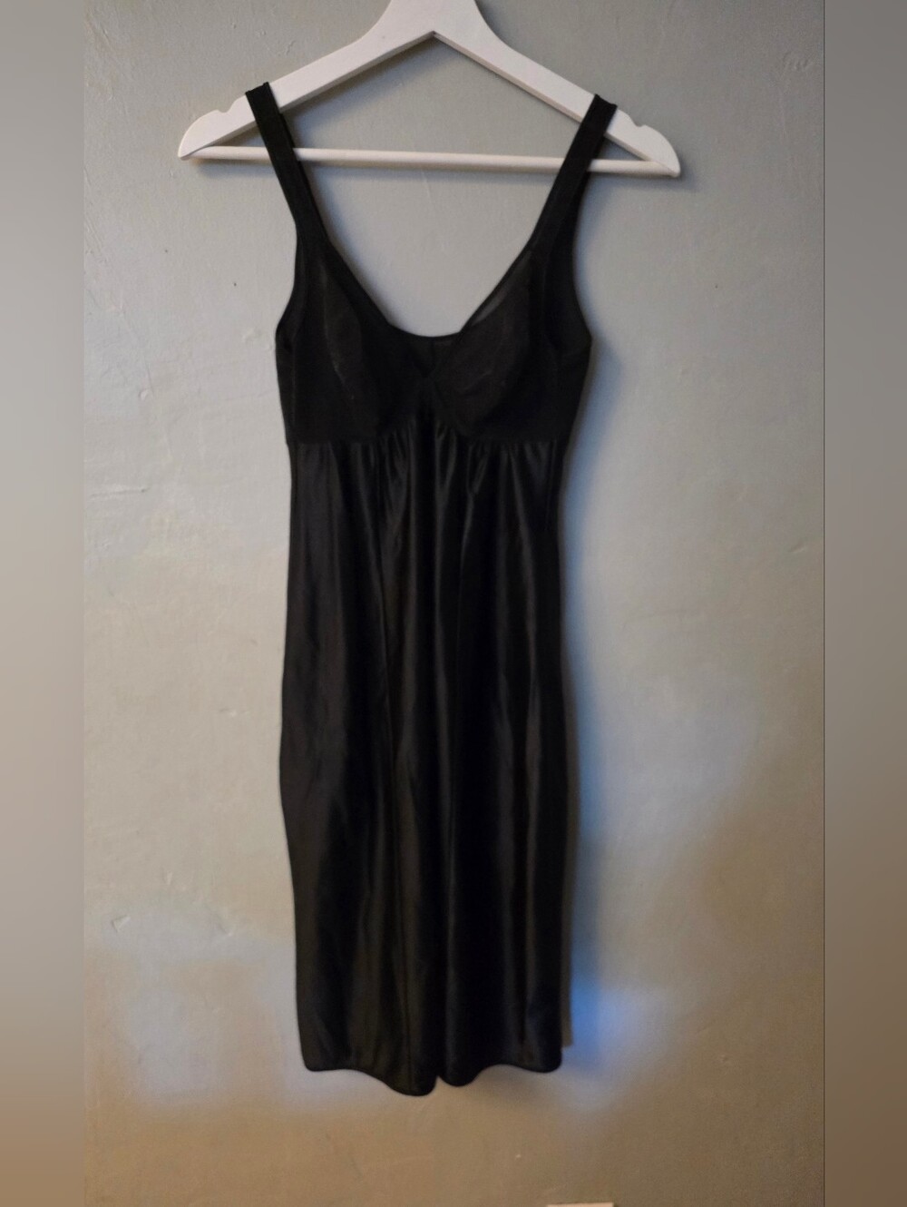 Vintage 1950s 1960s Bosch Black Slip Dress Midi - Picture 15 of 15